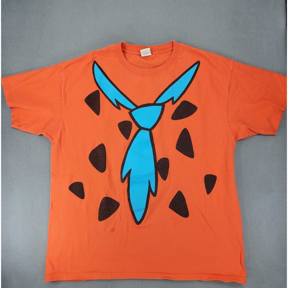 Hanna-Barbera Fred Flintstone Costume T-Shirt Men XXL Orange 1997 Vintage 90s‎